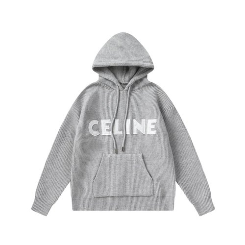 Celine Kids Wool-Blend Sweater Letter Patch Casual Soft